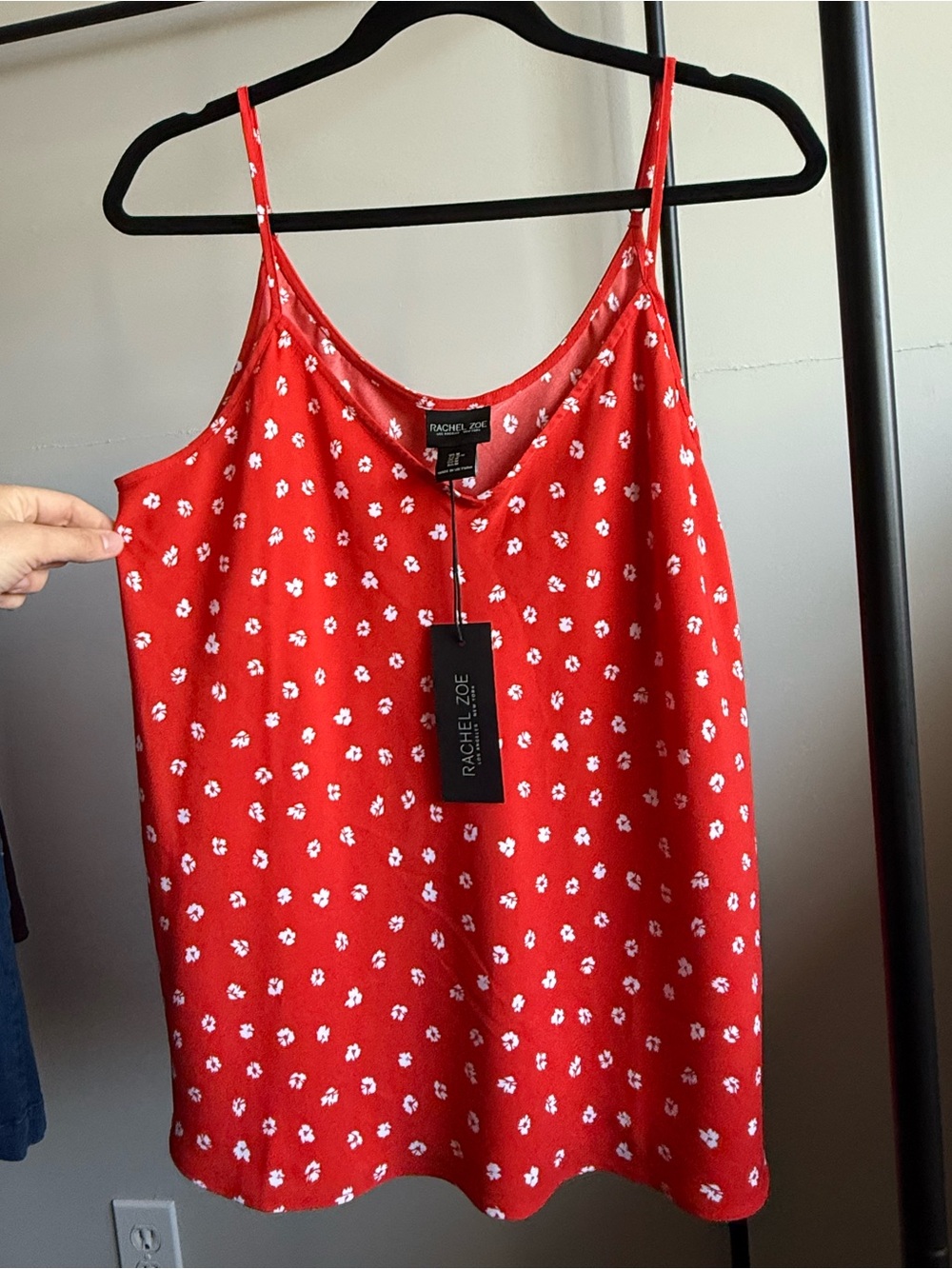 Rachel Zoe Red Floral Spaghetti-Strap Cami